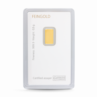 0,5 g Degussa Goldbarren (geprägt) Vintage