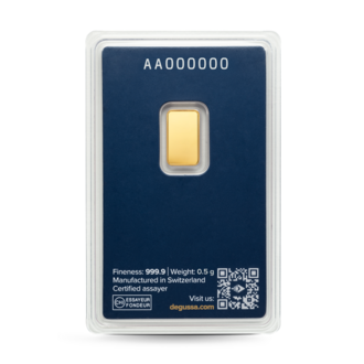 0,5 g Degussa Goldbarren (geprägt)