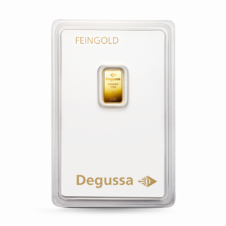 1 g Degussa Goldbarren (geprägt) Vintage