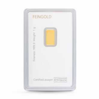 1 g Degussa Goldbarren (geprägt) Vintage