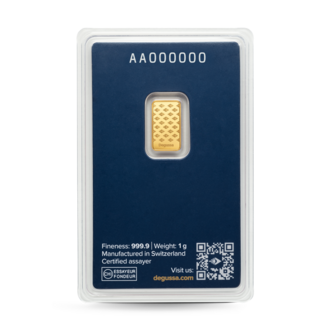 1 g Degussa Goldbarren (geprägt)