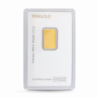 2,5 g Degussa Goldbarren (geprägt) Vintage