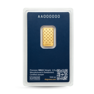 2,5 g Degussa Goldbarren (geprägt)