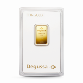 5 g Degussa Goldbarren (geprägt) Vintage
