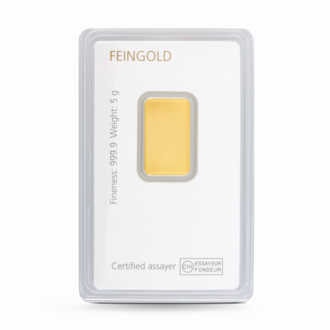 5 g Degussa Goldbarren (geprägt) Vintage