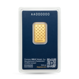 5 g Degussa Goldbarren (geprägt)