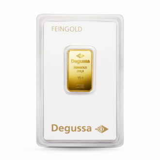 10 g Degussa Goldbarren (geprägt) Vintage