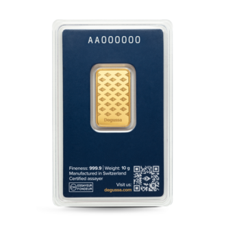 10 g Degussa Goldbarren (geprägt)