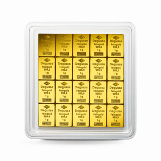 20 x 1 g Degussa Goldbarren - CombiBar® (geprägt) Vintage