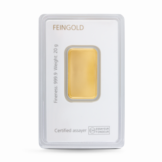 20 g Degussa Goldbarren (geprägt) Vintage