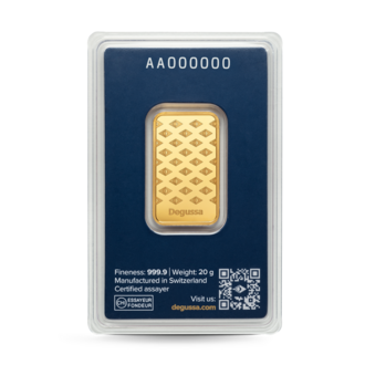 20 g Degussa Goldbarren (geprägt)