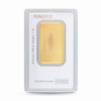 1 oz Degussa Goldbarren (geprägt) Vintage