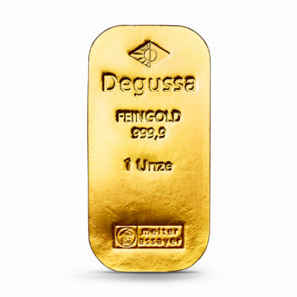 1 oz Degussa Goldbarren - historisches Design (gegossen)