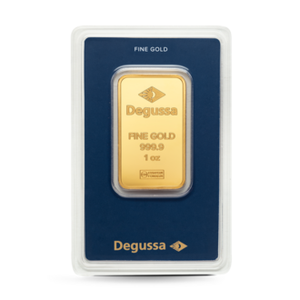 1 oz Degussa Goldbarren (geprägt)