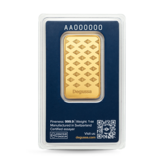1 oz Degussa Goldbarren (geprägt)