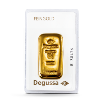 100 g Degussa Goldbarren Vintage (gegossen)