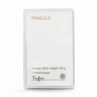 100 g Degussa Goldbarren Vintage (gegossen)