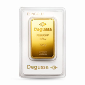 100 g Degussa Goldbarren Vintage (geprägt)