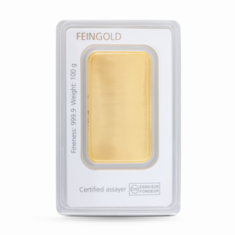 100 g Degussa Goldbarren Vintage (geprägt)