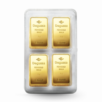 100 x 1 g Degussa Goldbarren - Combicube® (geprägt)