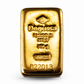 250 g Degussa Goldbarren Vintage (gegossen)