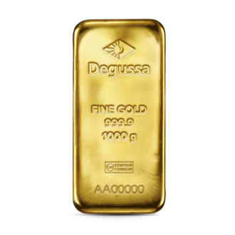 1000 g Degussa Goldbarren (gegossen)