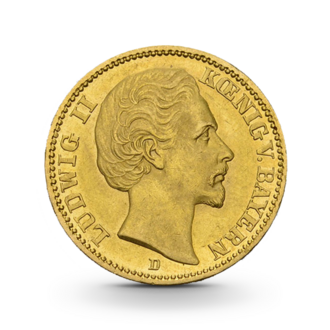 Bayern 20 Mark Ludwig II Kaiserreich Gold