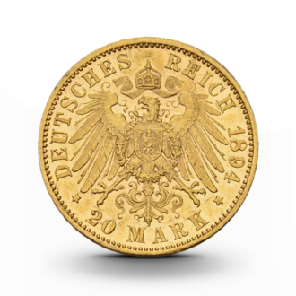 Württemberg 20 Mark Wilhelm II Kaiserreich Gold