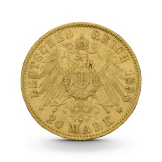 Preußen 20 Mark Wilhelm II Kaiserreich Gold