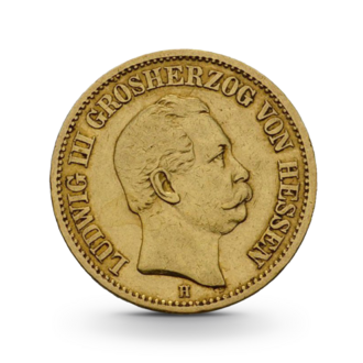 Hessen 20 Mark Ludwig III Kaiserreich Gold 