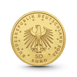 1/4 oz Musikinstrumente: Konzertgitarre Goldmünze - 50 Euro Deutschland 2022