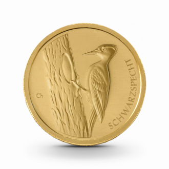 1/8 oz Heimische Vögel: Schwarzspecht Goldmünze - 20 Euro Deutschland 2021