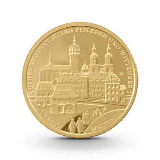 1/2 oz UNESCO: Luthergedenkstätten Eisleben und Wittenberg Goldmünze - 100 Euro Deutschland 2017