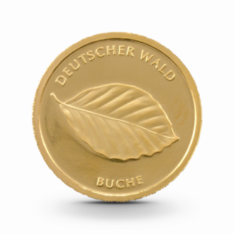 1/8 oz Deutscher Wald: Buche Goldmünze - 20 Euro Deutschland 2011