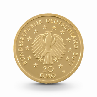 1/8 oz Deutscher Wald: Buche Goldmünze - 20 Euro Deutschland 2011