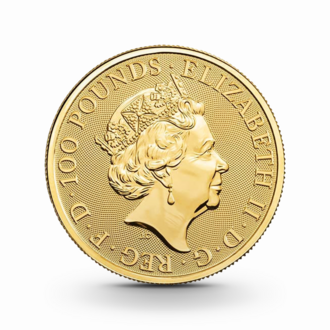1 oz The Queen's Beasts: Black Bull of Clarence Goldmünze - 100 Pfund Großbritannien 2018