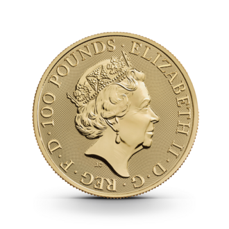 1 oz The Royal Tudor Beasts: Lion of England Goldmünze - 100 Pfund Großbritannien 2022