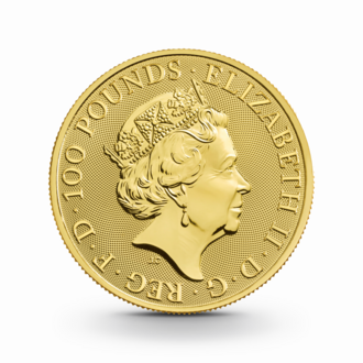 1 oz The Royal Tudor Beasts: Yale of Beaufort Goldmünze - 100 Pfund Großbritannien 2023