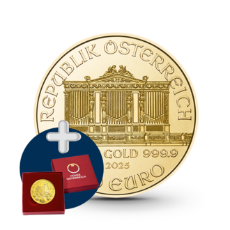 1 oz Wiener Philharmoniker Goldmünze - 100 Euro Österreich 2025