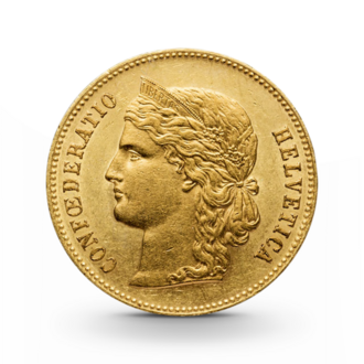 Helvetica Goldmünze - 20 Franken Schweiz