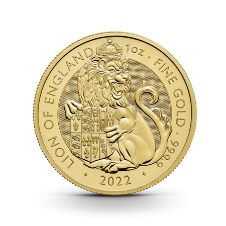 1 oz The Royal Tudor Beasts: Lion of England Goldmünze - 100 Pfund Großbritannien 2022
