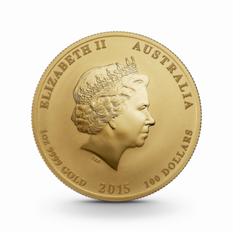 1 oz Lunar II: Ziege Goldmünze - 100 Dollars Australien 2015