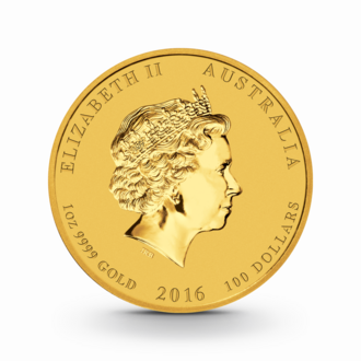 1 oz Lunar II: Affe Goldmünze - 100 Dollars Australien 2016