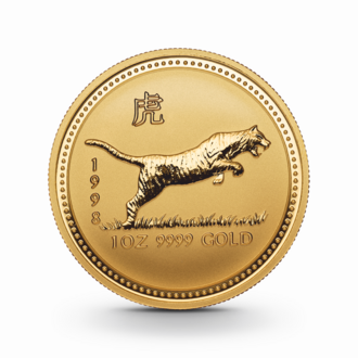 1 oz Lunar I: Tiger Goldmünze - 100 Dollars Australien 1998
