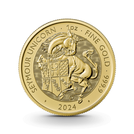 1 oz The Royal Tudor Beasts: Seymour Unicorn Goldmünze - 100 Pfund Großbritannien 2024
