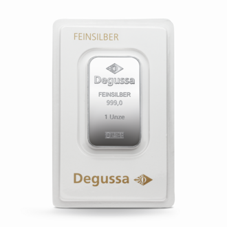 1 oz Degussa Silberbarren (geprägt) Vintage