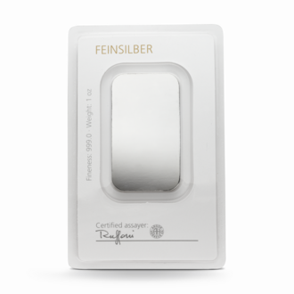 1 oz Degussa Silberbarren (geprägt) Vintage