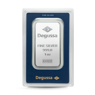 1 oz Degussa Silberbarren (geprägt)