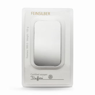 100 g Degussa Silberbarren (geprägt) Vintage