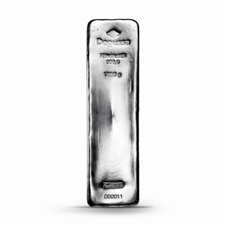5000 g Degussa Silberbarren (gegossen)